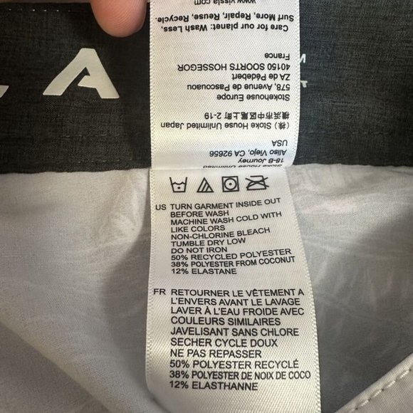 VISSLA Mens 31 M Board Shorts Swim Trunks Navy Blue‎ Hawaiian 18.5" Dolphin Trim - Picture 7 of 8